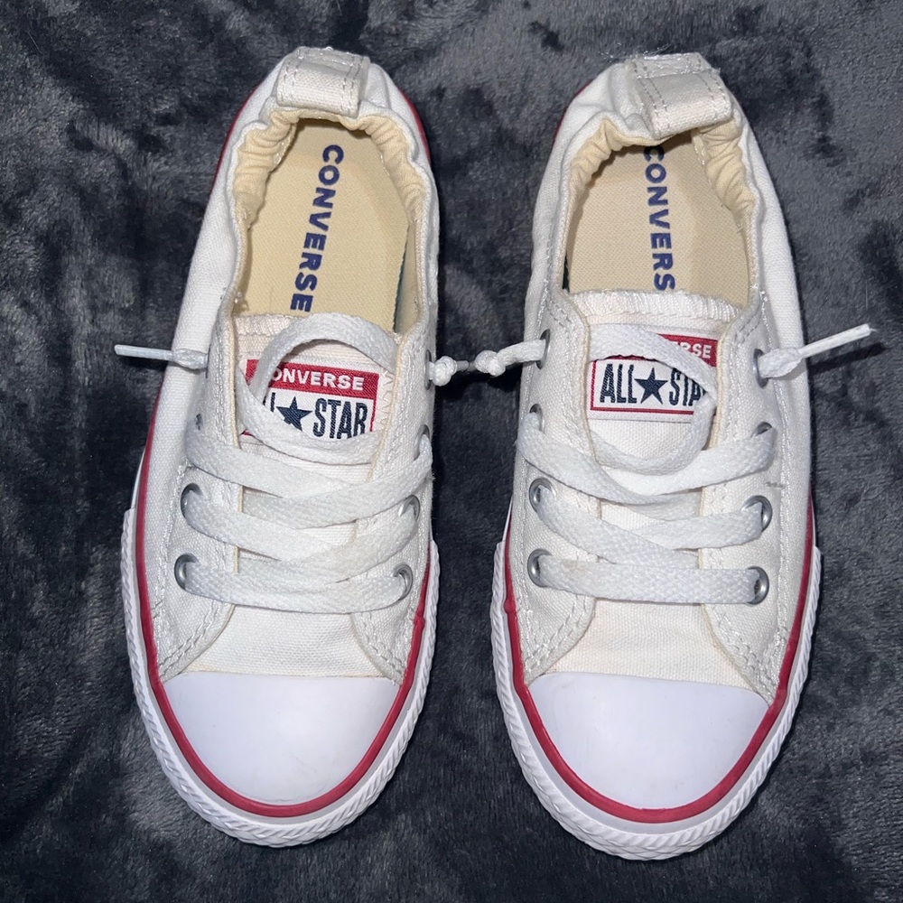 Converse Shoreline Slip On White Canvas Sneakers Youth Size 13.5